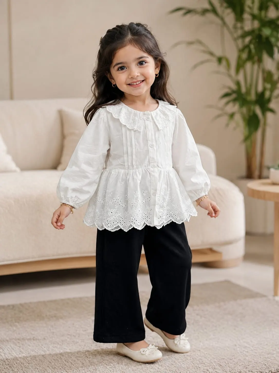 Ivory Bloom Cotton Top