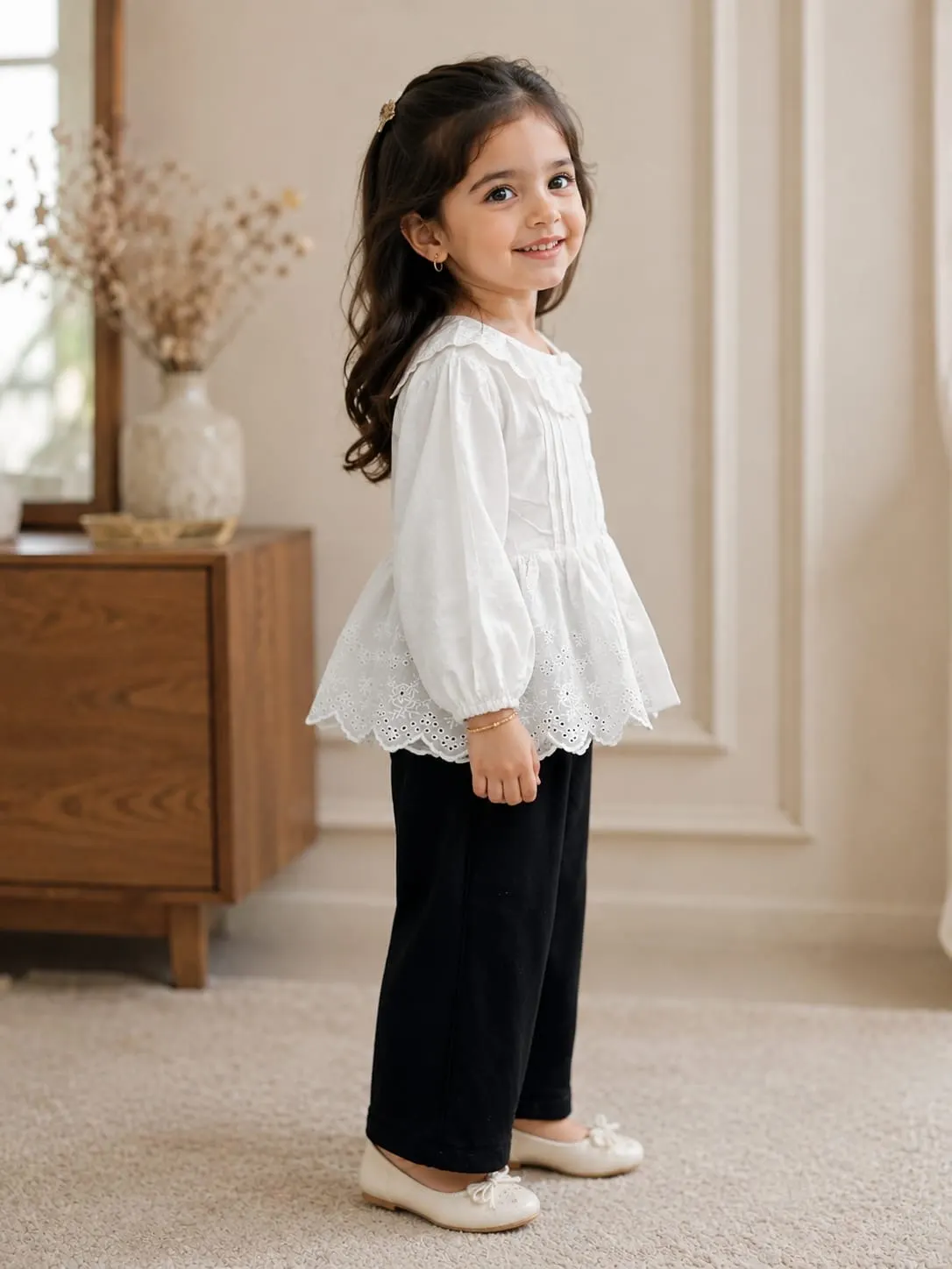 Ivory Bloom Cotton Top