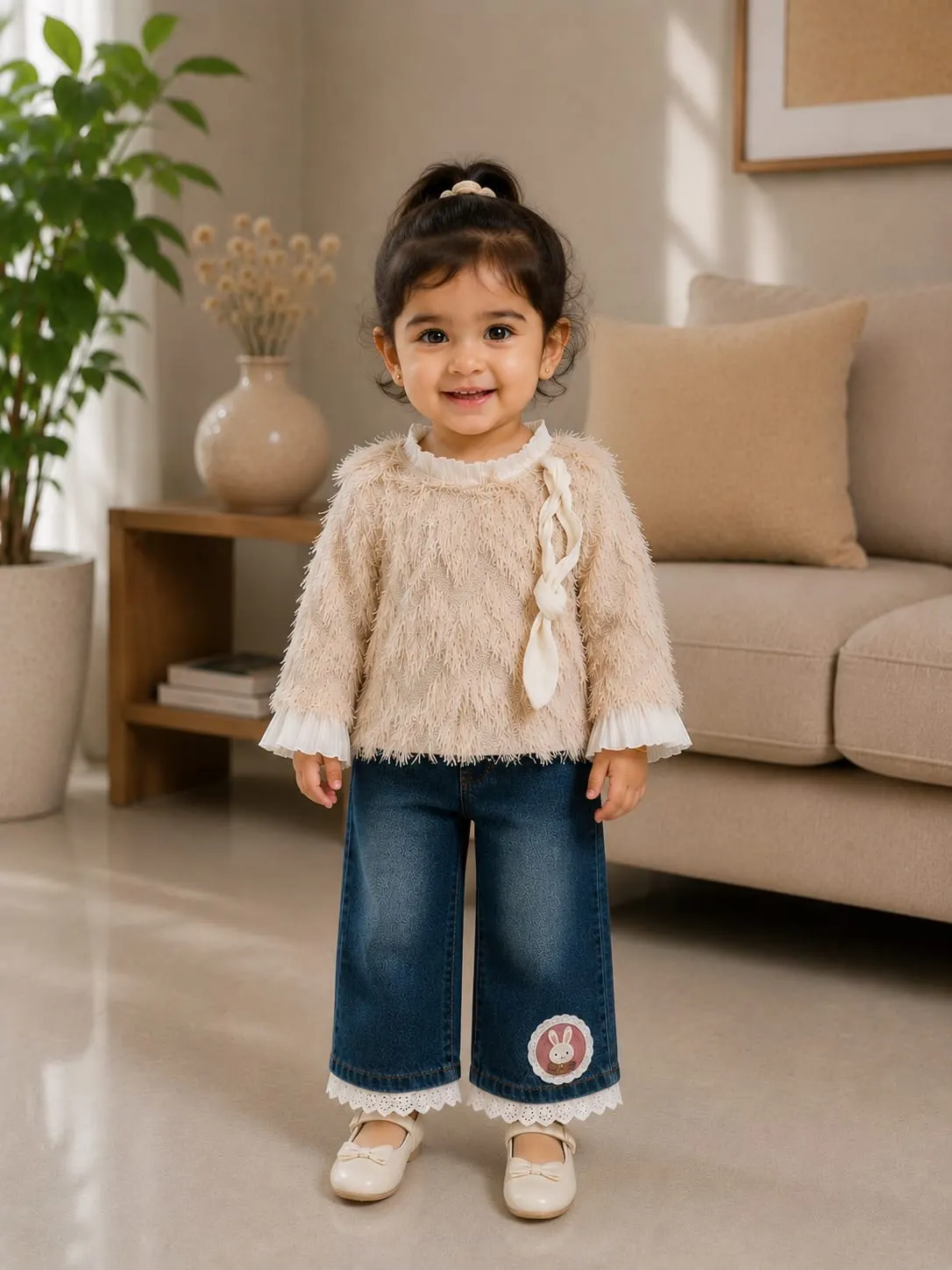 Ivory Feather Knit Top