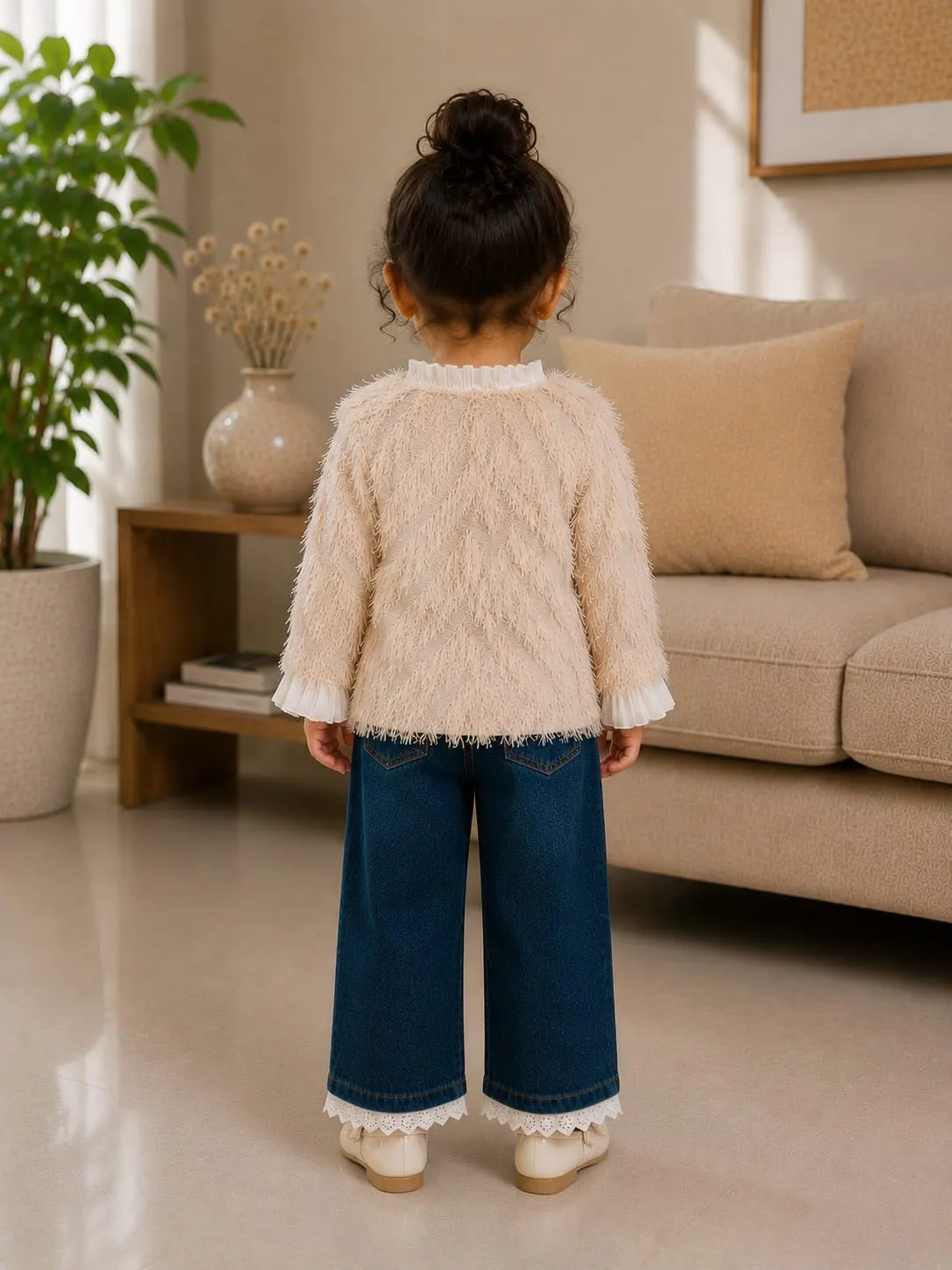 Ivory Feather Knit Top